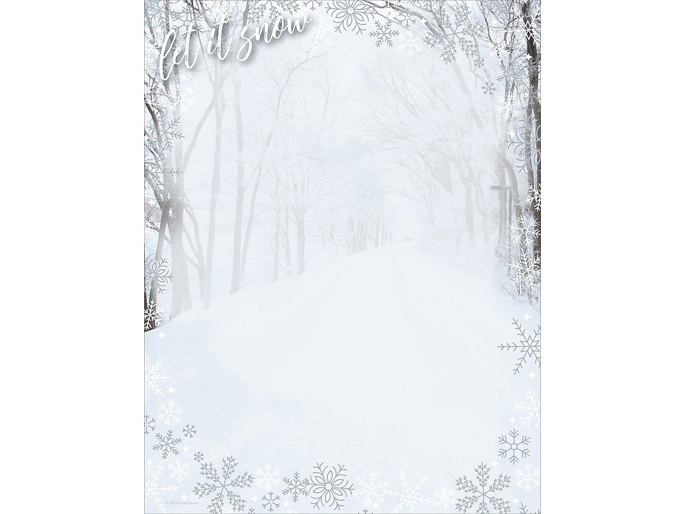 Great Papers! First Snowfall Holiday Letterhead, Multicolor, 80/Pack (2020121)