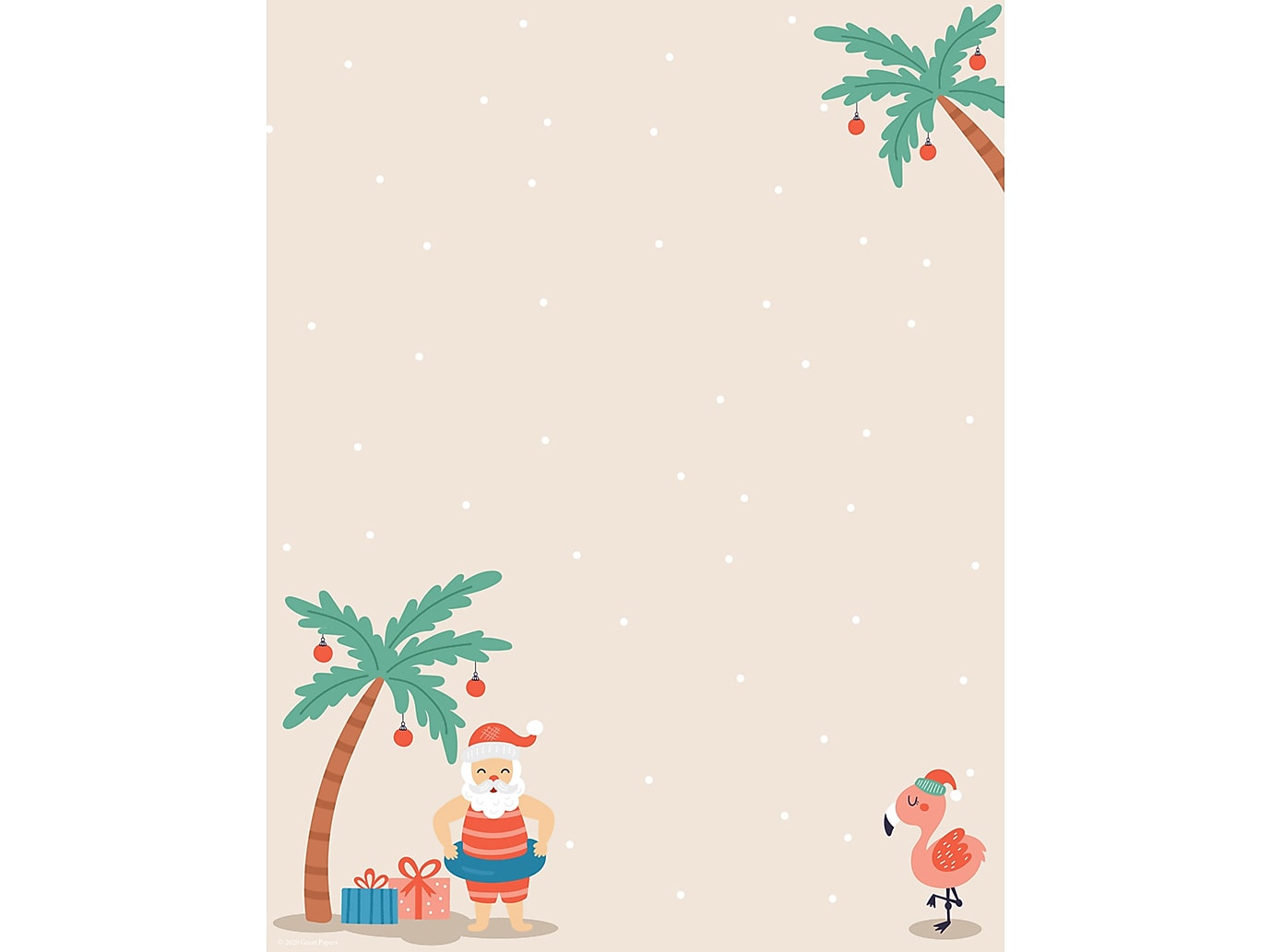 Great Papers! Tropical Santa Holiday Letterhead, Multicolor, 80/Pack (2020109)