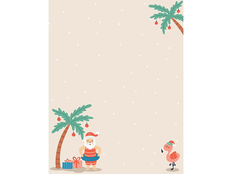 Great Papers! Tropical Santa Holiday Letterhead, Multicolor, 80/Pack (2020109)