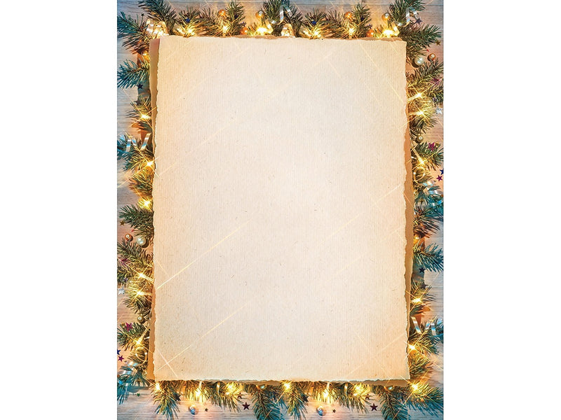 Great Papers! Pine Greeting Holiday Letterhead, Multicolor, 80/Pack (2020119)