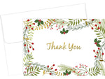 Great Papers! Merry Twigs Holly Matte Personal Thank You Notecard, Multicolor, 50/Pack (2020112)