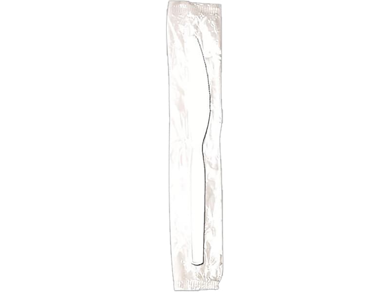 Dixie Individually Wrapped Polystyrene Knife, Medium-Weight, White, 1000/Carton (KM23C7)