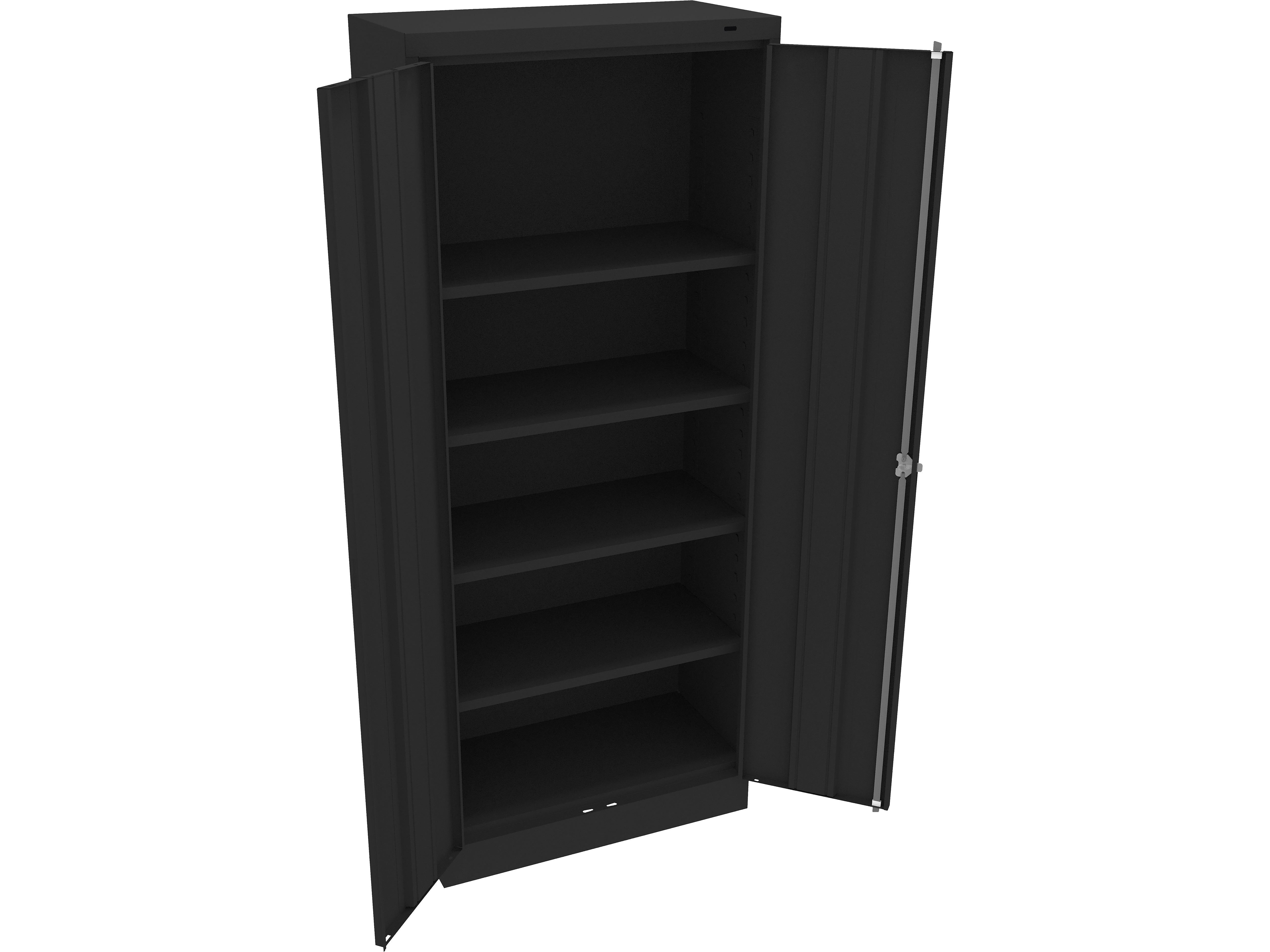 Tennsco Standard 72"H Steel Storage Cabinet with 5 Shelves, Black (7215-BLK)