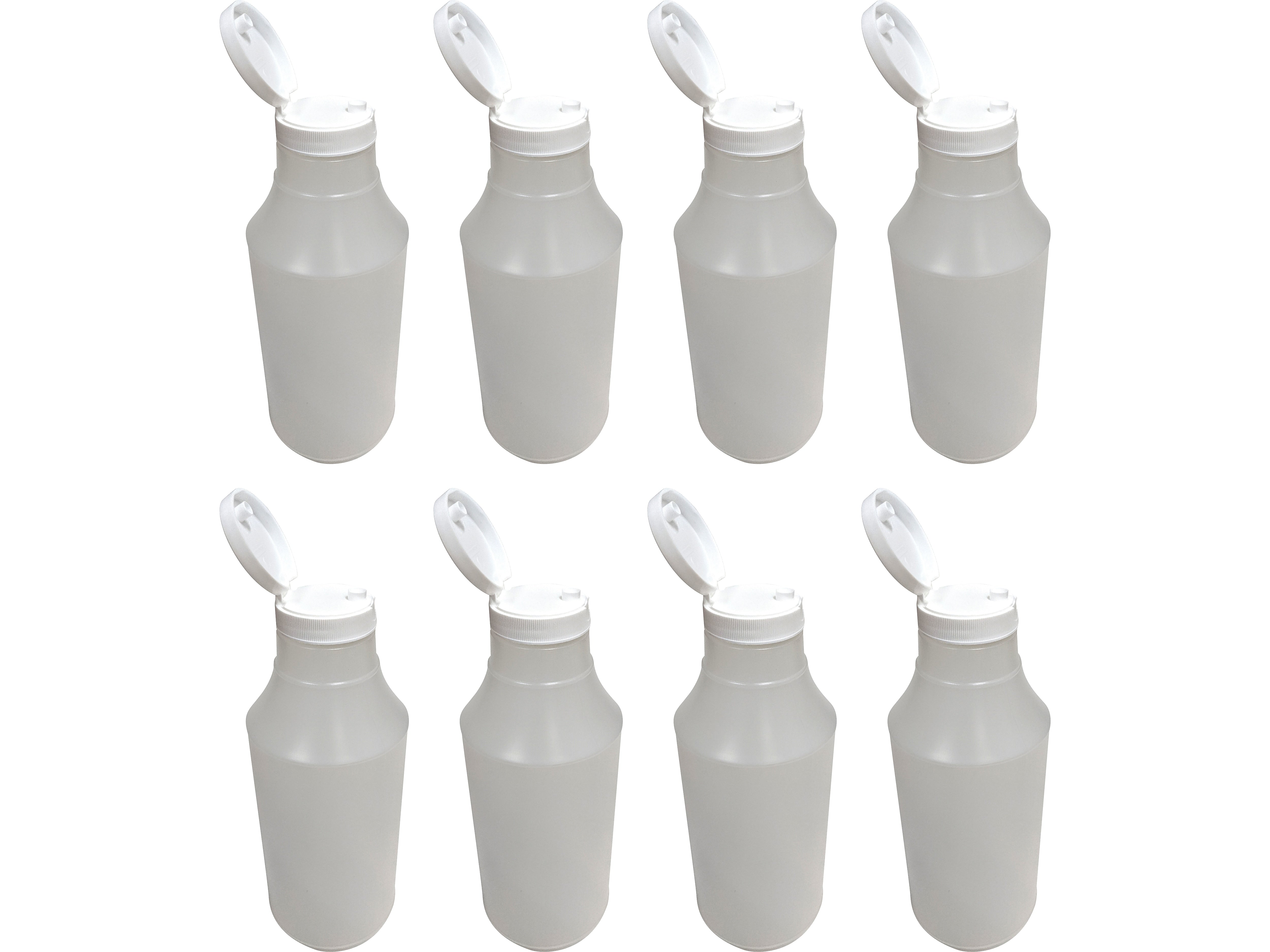 US Chemical & Plastics Flip Top Bottle, White, 8/Box (UWMB295904)
