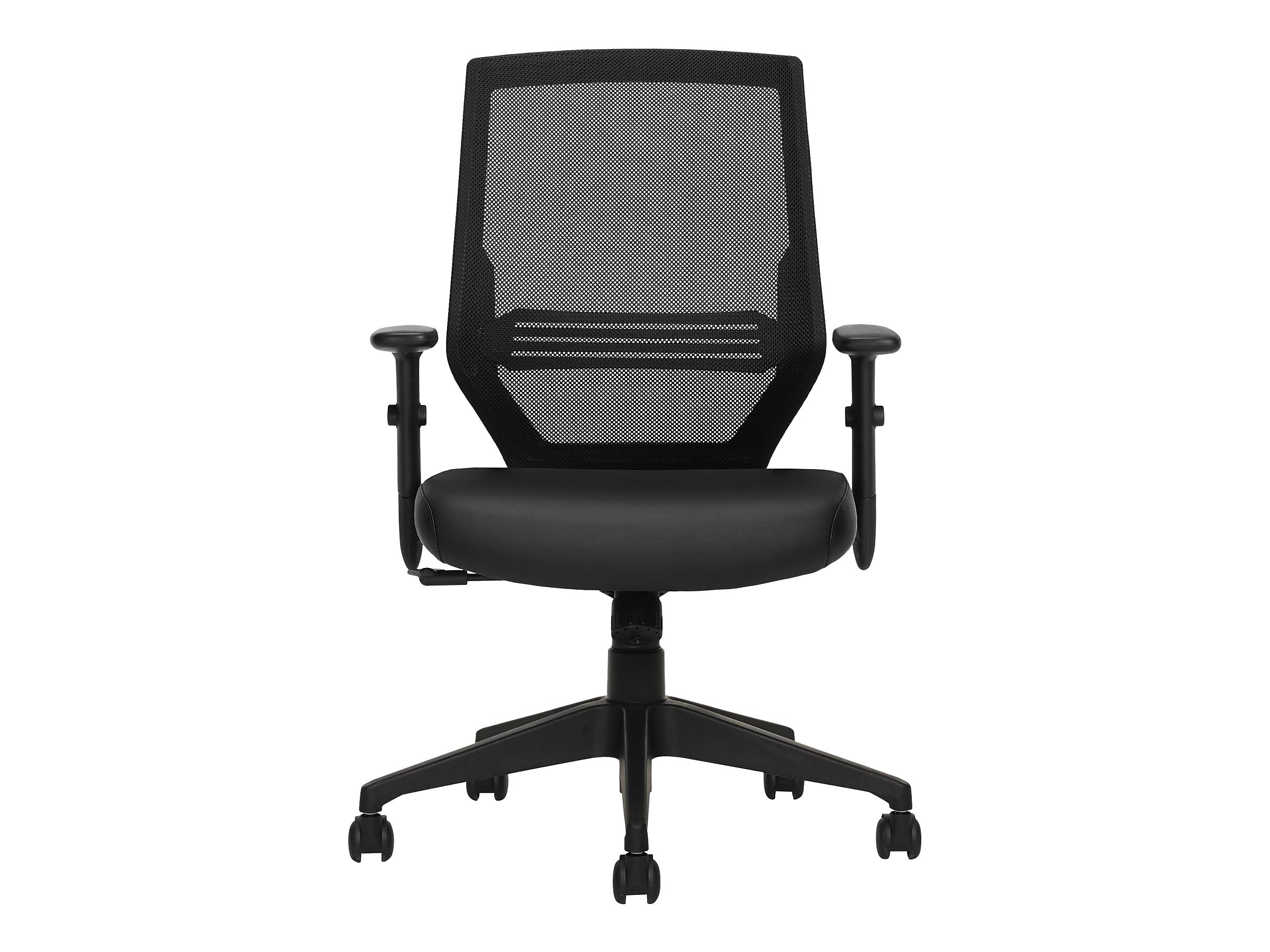 Offices To go Mesh Back Luxhide Task Chair, Black (OTG12112B)