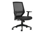 Offices To go Mesh Back Luxhide Task Chair, Black (OTG12112B)