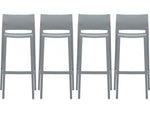 Global Bakhita Plastic Armless Bar Chair, Alloy, 4/Carton (6754ALY)