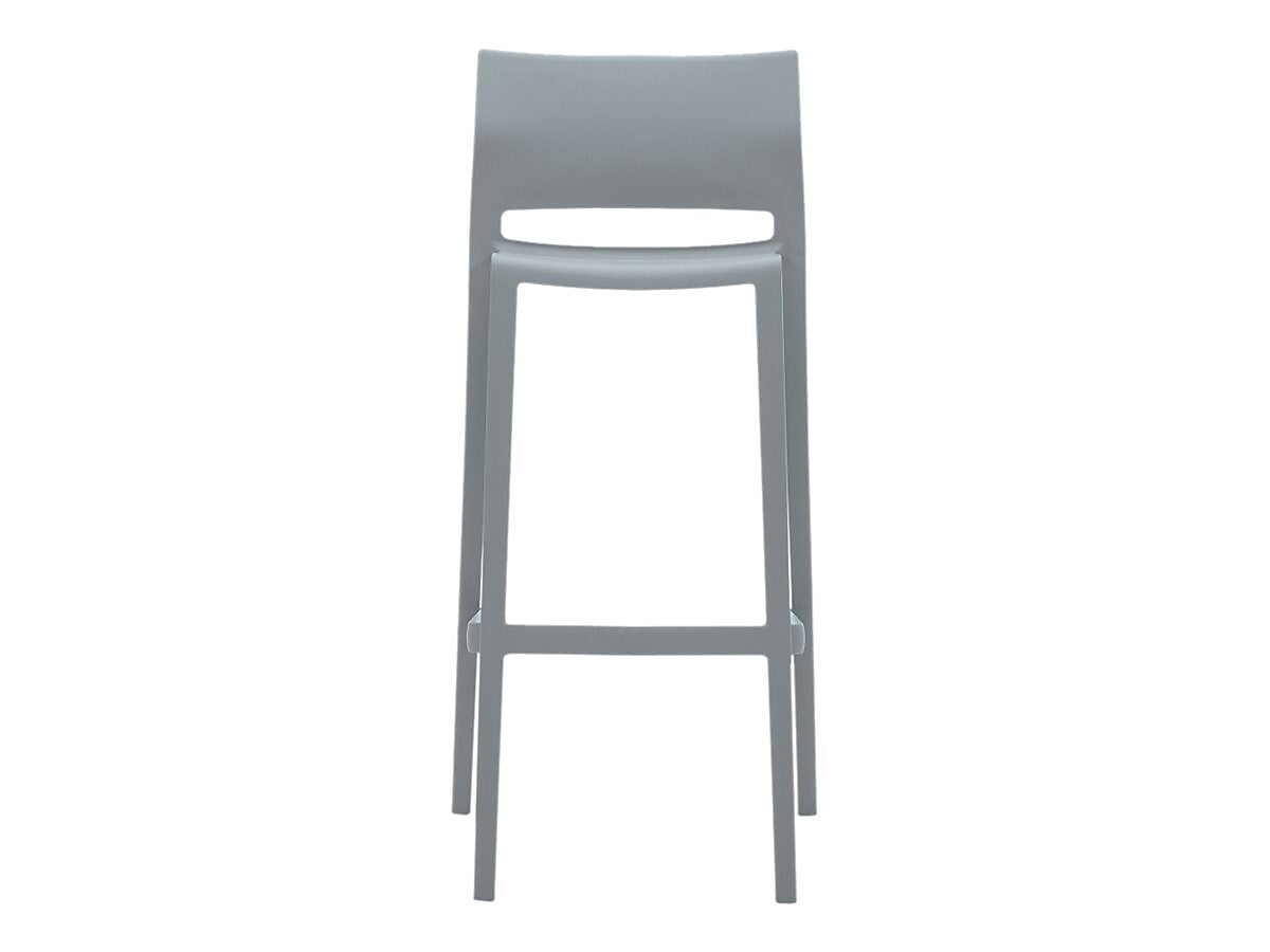 Global Bakhita Plastic Armless Bar Chair, Alloy, 4/Carton (6754ALY)