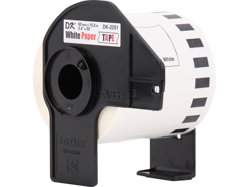 Brother DK-2251 Standard Width Continuous Paper Labels, 2-4/10" x 50', Black/Red on White, 24 Rolls/Box (DK-225124PK)
