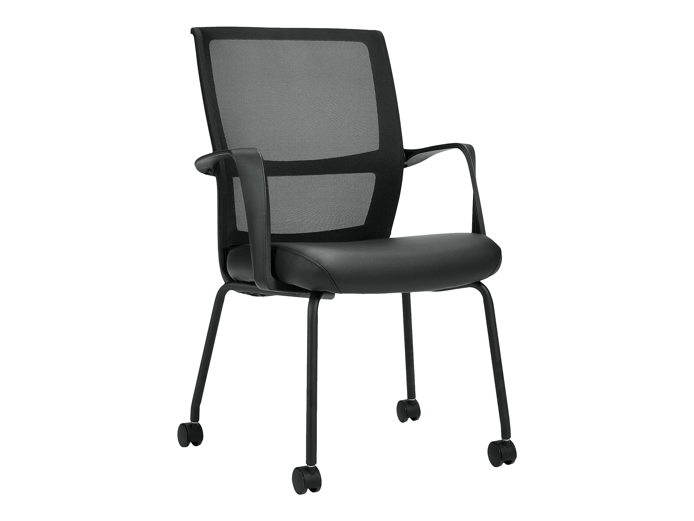 Offices To Go Mixed Materials Guest Chair, Black (OTG13050B)