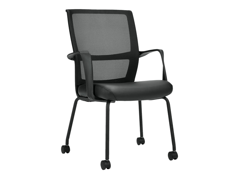 Offices To Go Mixed Materials Guest Chair, Black (OTG13050B)