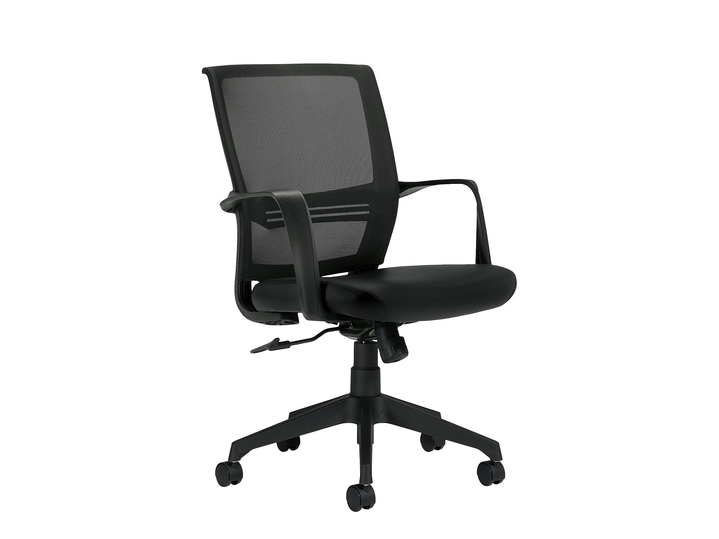 Offices To go Mesh Back Luxhide Conference Chair, Black (OTG13026B)