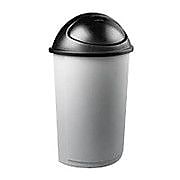 Rubbermaid Untouchable® Waste Container, Half-Round, Plastic, 21 gallon, Beige, 28"H x 21"W x 11"D